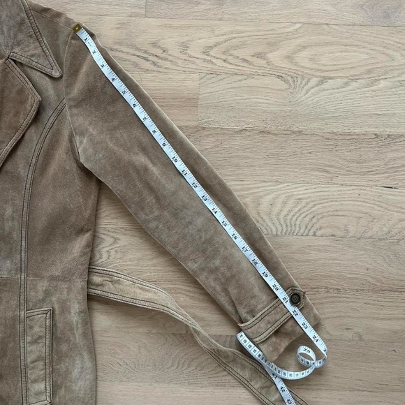 100% Leather Suede Trench Coat - Picture 8 of 8